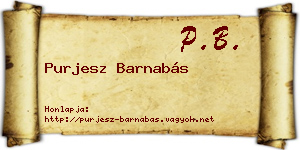 Purjesz Barnabás névjegykártya